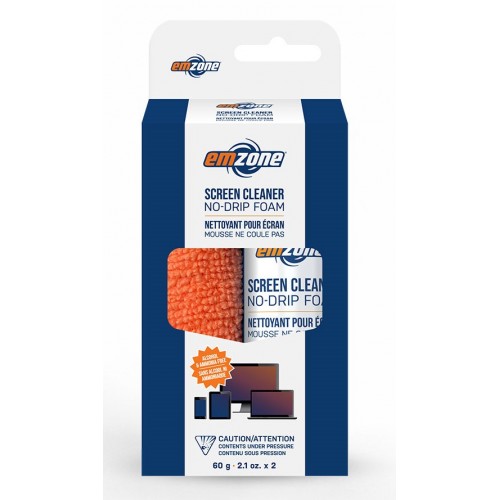 Emzone Screen Cleaner No-Drip Foam 60g/2.1oz w/MicrofiberCloth 47070