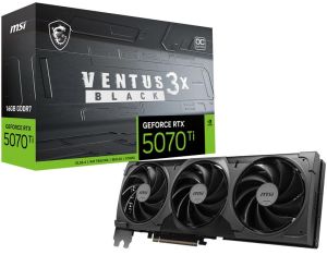 MSI GeForce RTX 5070 Ti 16G VENTUS 3X OC 16GB GDDR7 2482 MHz Triple Fans RTX 5070 Ti 16G VENTUS 3X OC BLACK