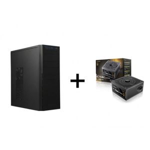 (Limit 12) Antec VSK4000E-U3 Steel ATX Mid-Tower Case - Black + Antec 650W 80+ Bronze Non-Modular ATX Power Supply - Black (CSK650DC/DS)