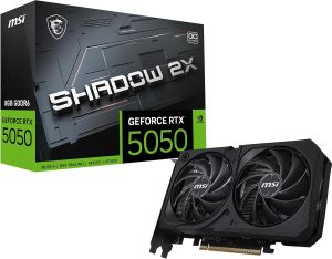 MSI GeForce RTX 5050 8G SHADOW 2X OC, GDDR6 8GB, PCI-E 5.0, 128 bit, 8-pin x 1, HDMI 2.1b x1, Display Port 2.1a x 3