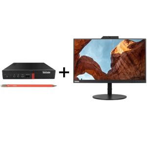 (Limit QTY) LENOVO M720Q Tiny: i5-8400T 1.70GHz 8G 250GB SSD + (Borderless) Lenovo ThinkVision T22v-10 21.5'' FHD IPS 1080P HDMI Monitor w/ SPK CAM, 30 Days Warranty