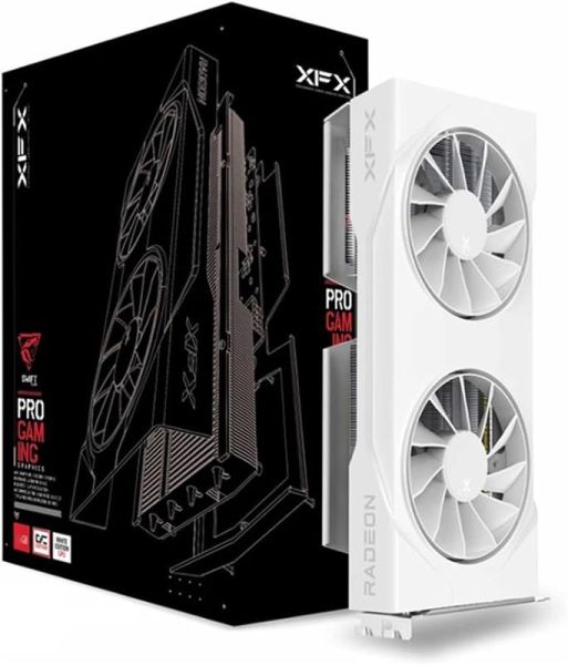 XFX Swift AMD Radeon RX 9060 XT OC White Gaming Edition with 16GB GDDR6 HDMI 2xDP, AMD RDNA 4