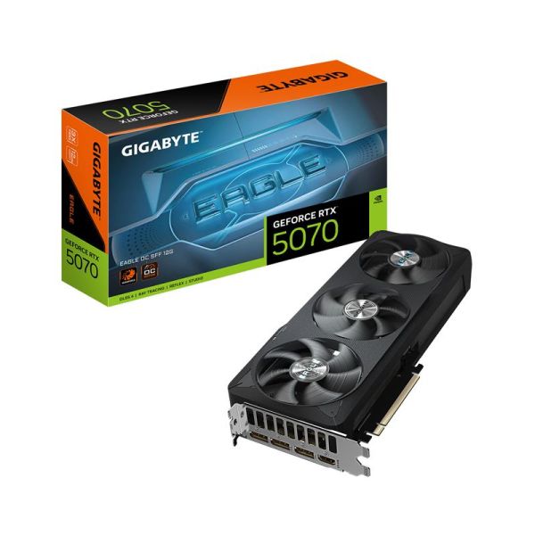 GIGABYTE GeForce RTX 5070 EAGLE OC SFF 12G Graphics Card, 12GB 192-bit GDDR7, PCIe 5.0, WINDFORCE cooling system, GV-N5070EAGLE OC-12GD Video Card