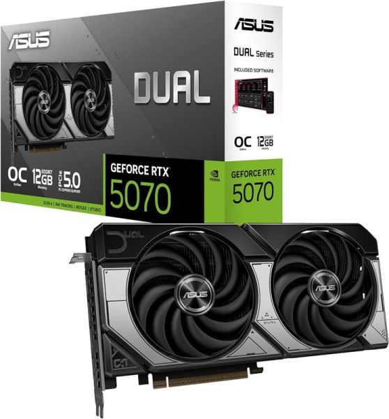 ASUS Dual GeForce RTX 5070 12GB GDDR7 OC Edition Graphics Card DUAL-RTX5070-O12G
