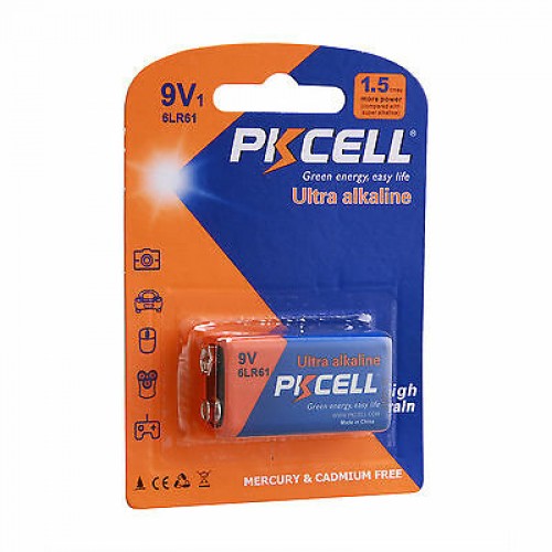 PKCell 9V Alkaline battery (LR61) 1pc/pack