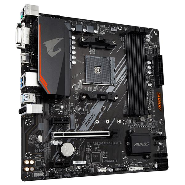 GIGABYTE A520M AORUS ELITE AMD A520 AORUS Motherboard with Pure Digital VRM Solution  Gaming LAN with Bandwidth Management  PCIe 3.0 x4 M.2  RGB FUSION 2.0  Smart Fan 5  Q-Flash Plus