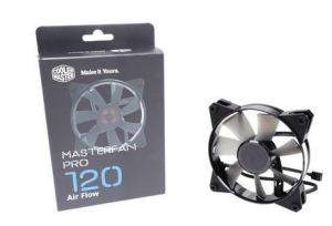 COOLER MASTER MasterFan Pro 120 Air Flow with Jet-inspired Fan Blade  Speed Profiles  Exclusive Silent Driver  Rubber Mounting Inserts  and Jam Protection by Cooler Master(MFY-F2NN-11NMK-R1)