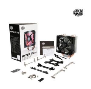 Cooler Master Hyper 212 LED CPU Air Cooler  4 CDC Heatpipes  120mm PWM Fan  Quiet Spin Technology   Red LEDs for AMD Ryzen/Intel LGA1200/1151