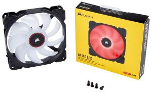 CORSAIR AF140 LED Low Noise Cooling Fan  Single Pack - Red (CO-9050086-WW)(Open Box)