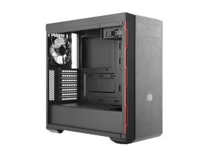 Cooler Master Box MB600L ATX Mid-Tower  Sleek Design with Red Side Trim and Acrylic Side Panel MCB-B600L-KA5N-S00