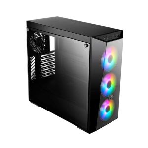 Cooler Master Box Lite 5 ARGB ATX Mid-Tower with 3 x 120mm ARGB Fans  Tempered Glass Side Panel  DarkMirror Front Panel & 2 Additional Color Trims for External Customization Options MCW-L5S3-KGNN-05(Open Box)