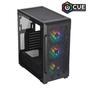 Corsair iCUE 220T RGB Airflow Tempered Glass Mid-Tower Smart Case  Black(Open Box)