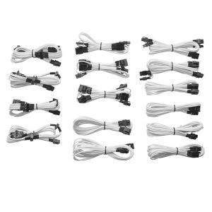 Corsair Professional Individually Sleeved DC Cable Kit  Type 3 (Generation 2) -- WHITE (CP-8920050)