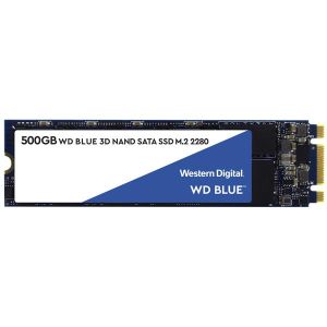 WD Blue™ 3D NAND SATA  M.2 2280 SSD, 500GB Read: 560MB/s; Write: 530MB/s (WDS500G2B0B)(Open Box)
