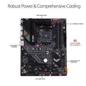 ASUS TUF GAMING B550-PLUS AMD B550 (Ryzen AM4) ATX gaming motherboard with PCIe 4.0  dual M.2  10 DrMOS power stages  2.5 Gb Ethernet  HDMI  DisplayPort  SATA 6 Gbps  USB 3.2 Gen 2 Type-A and Type-C  and Aura Sync RGB lighting support(Open Box)