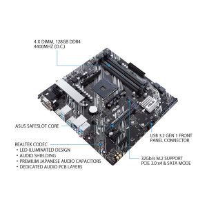 Asus Prime B450M-A II Socket AM4 | 128 DDR4 Max. RAM | PCIe 3.0 x16  M.2 | USB 3.2 Gen 1  HDMI  DP  mATX Motherboard
