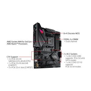 ASUS ROG STRIX B450-F GAMING II AMD AM4 B450 Gaming ATX motherboard with DDR4 4400 MHz support  AI Noise-Canceling Microphone  M.2 with heatsink  USB 3.2 Gen 2  SATA 6 Gbps and Aura Sync RGB lighting