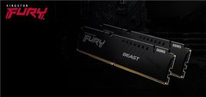 Kingston FURY Beast (Black) 32GB (2x16GB) DDR5 5200MHz CL40 Desktop Memory Kit (KF552C40BBK2-32)