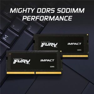 Kingston Fury Impact (Black) 32GB (2x16GB) DDR5 4800MHz CL38 Laptop Memory Kit (KF548S38IBK2-32)