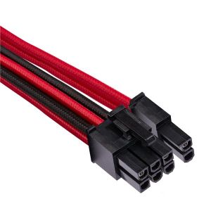 Premium Individually Sleeved PCIe cable  Type 4 (Generation 4)  RED/BLACK