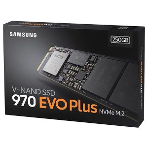 SAMSUNG 970 EVO Plus M.2 NVMe PCI-E 250GB Solid State Drive  Read:3 500 MB/s  Write:3 300 MB/s | (MZ-V7S250B/AM)