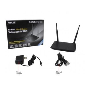 ASUS 3in1 N300 3in1 Wireless Router w/AccessPoint and Range Extender Modes, part#: RT-N12/D1