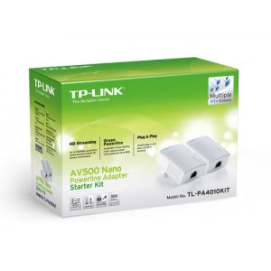 TP-LINK AV600 Nano Powerline Adapter Starter Kit, Part#: TL-PA4010KIT (Pair)