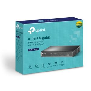 (PoE) TP-Link TL-SG1008P 8-Port Giagbit PoE Switch, 4-PoE ports, 12pcs per master box