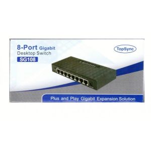 Top Sync SG108 8-Port 10/100/1000 Gigabit Ethernet Switch