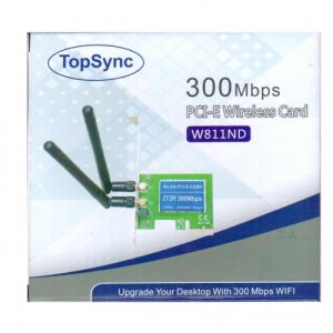TopSync W811ND N300 300Mbps PCI-E Wireless Card with Dual Antennas
