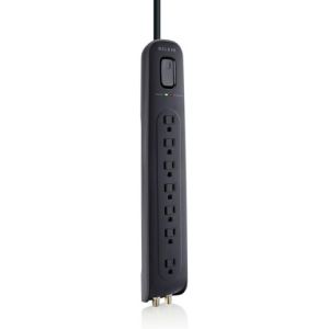 Belkin 7-Outlet Power Strip Surge Protector with 4-Foot Cord, BV107030-04-BLK
