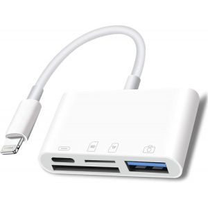 S-106 Lightning 8Pin 4-in-1 Card Reader, 8pin lightning male to 1*USB female & reader