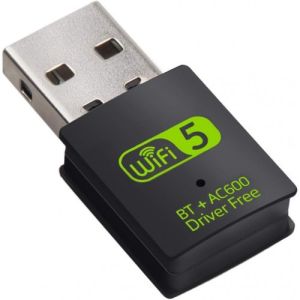 (2in1) AC600Mbps Dual Band WiFi USB + Bluetooth 4.2 Combo Mini USB Adapter