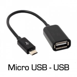 MicroUSB male to USB female cable adatper retail package (OTG-On The Go, USB OTG)