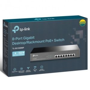(8P PoE) TP-Link SG1008MP 8-Port Gigabit Desktop/Rackmount Switch, 8 Gigabit PoE Ports