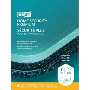 Eset Home Security Premium 1-Device 1-Year PKC BIL with Unlimited VPN, PC/Mac/Android/iOS