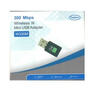 TopSync W330M N300 300Mbps Wireless USB Mini wireless Adapter, w/Disk, Windows/MAC IOS