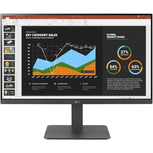 LG 27'' 27BR650B-C, IPS FHD Monitor, HDMI/DP/USB-C/SPK, Height adjustable, VESA mount, New