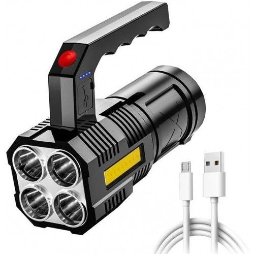 Quad-Core LED Rechargeable Flashlight 15W (Model: A56)