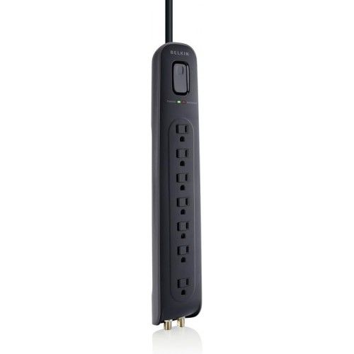 Belkin 7-Outlet Power Strip Surge Protector with 4-Foot Cord, BV107030-04-BLK