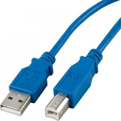 USB 2.0 AM-BM Cable 3FT, new, bulk pack, Blue/Grey