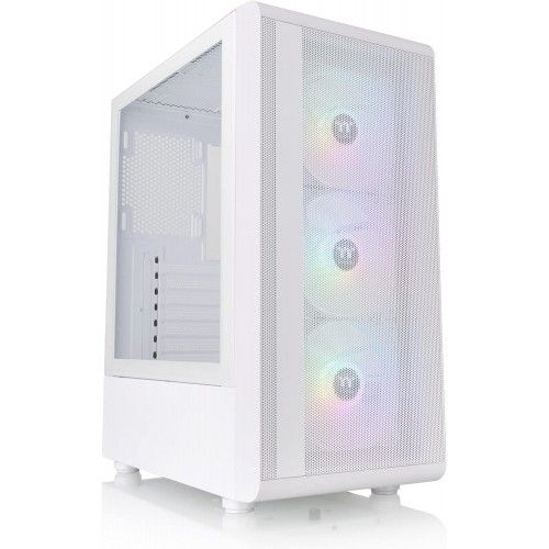 (with subtotal $1000+ Purchase) Thermaltake S200 (White) ATX Case w/ 120mmARGB FAN x3 Tempered Glass Panel