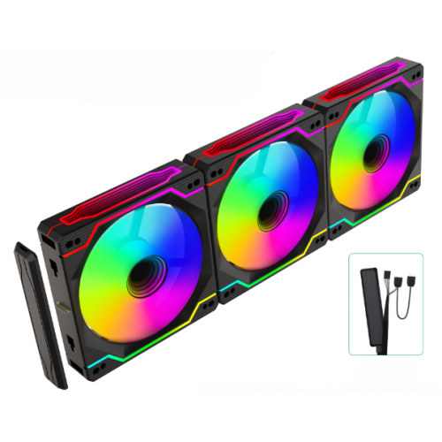 (With purchase of new SSD 1:1 ratio) LC-D120, 120mmX120mm ARGB Case Fan X 3 With controller & remote (Model: LC-D120)
