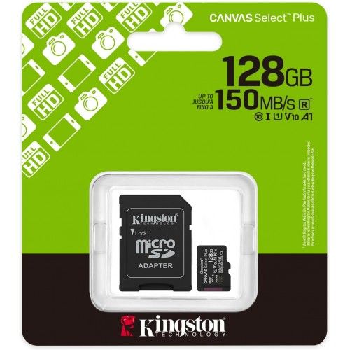Kingston MicroSD SDCS3/128GB Class10 150MB/s Read, UHS-I