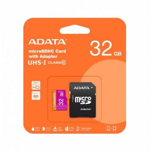 ADATA MicroSD 32GB SDHC/SDXC UHS-I U1 Class 10 Memory Card w/ Adapter new retail