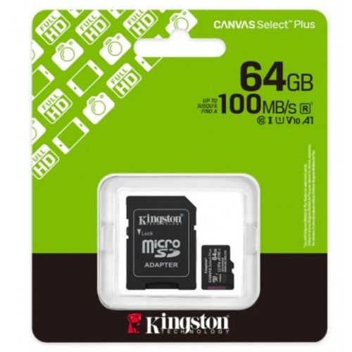 Kingston MicroSD SDCS3/64GB Class10 100MB/s Read, UHS-I