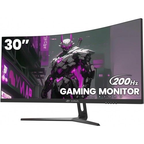 CRUA CR300HD 30" WFHD 200Hz Monitor, 2*DP/2*HDMI, Curved， 2560*1080P