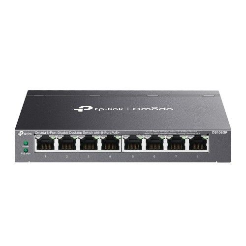 (8P PoE) TP-Link DS108GP Omada 8-Port Gigabit Unmanaged Desktop Switch with 8-Port PoE+