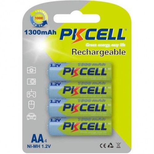 PKCell Rechargeable Battery AA 2800mAh 4pcs/pack 1.2v