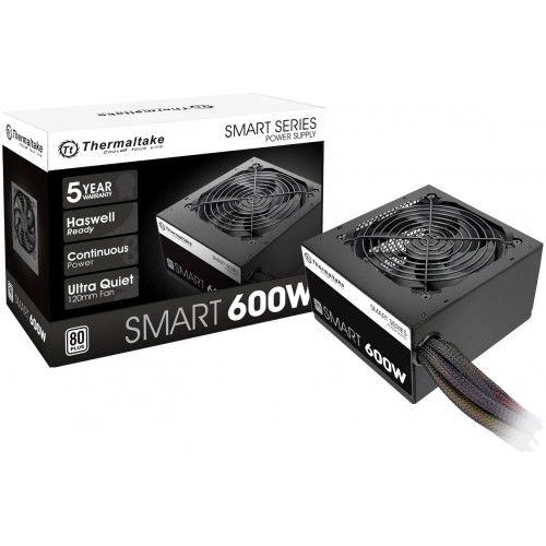 Thermaltake 600W 80+White Smart Non-Modular ATX Power Supply, New